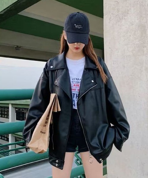 almo（アルモ）の「合成皮革ダブルライダースジャケット(NEZ)（ライダースジャケット・レディース・ブラック・FREE）」の18枚目の写真