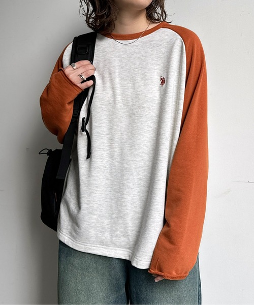 U.S. POLO ASSN.(ユーエスポロアッスン)の「1ポイントミニ裏毛ラグランプルオーバー(Tシャツ/カットソー・メンズ・オフホワイト/グレー/アイボリー/ブラック/ホワイト・MEDIUM/LARGE)」の10枚目の写真
