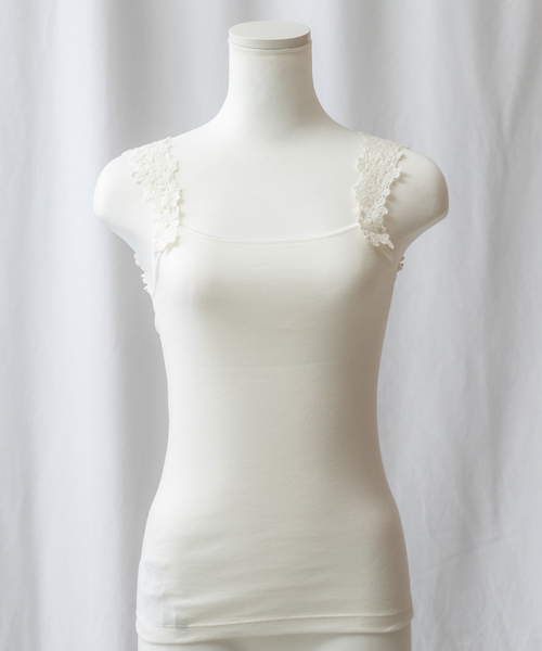 NARACAMICIE（ナラカミーチェ）の「丸胴キャミソール（Tシャツ/カットソー・レディース・ホワイト/ブラック・M）」の7枚目の写真