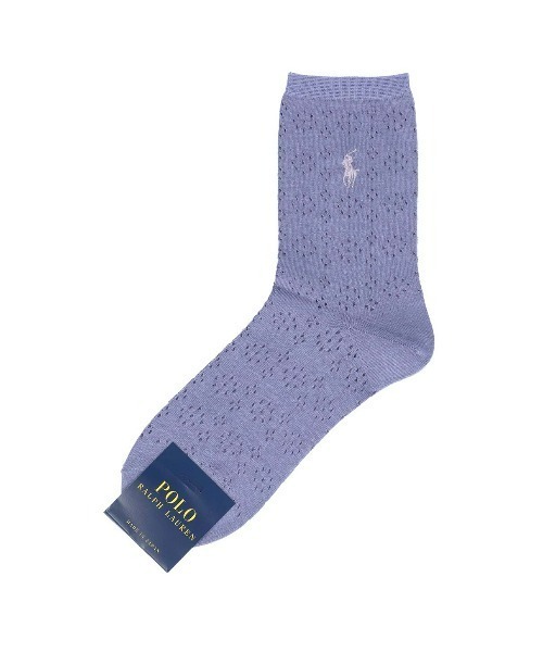 POLO RALPH LAUREN(ポロ ラルフ ローレン)の「POLO RALPH LAUREN レディース ペアクール アイレット クルーソックス 03207451(ソックス/靴下・レディース・オフホワイト/ネイビー/サックスブルー/パープル系その他・23-24cm)」の4枚目の写真