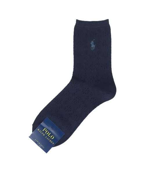 POLO RALPH LAUREN(ポロ ラルフ ローレン)の「POLO RALPH LAUREN レディース ペアクール アイレット クルーソックス 03207451(ソックス/靴下・レディース・オフホワイト/ネイビー/サックスブルー/パープル系その他・23-24cm)」の2枚目の写真