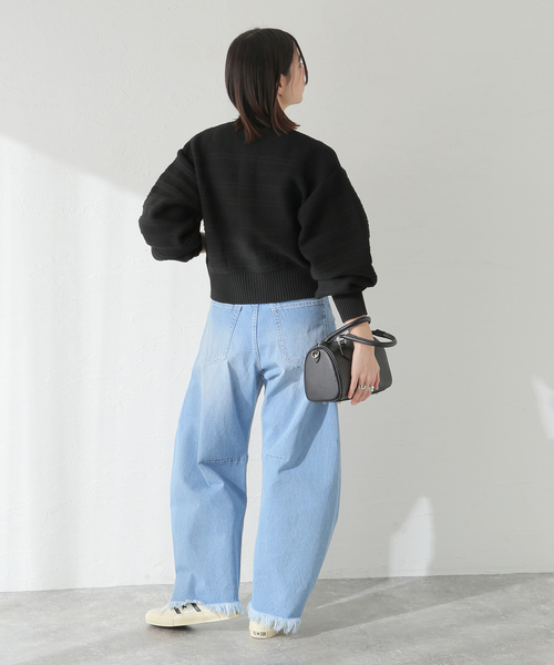 JOURNAL STANDARD（ジャーナルスタンダード）の「スポンジ メッシュクロップドカーディガン（カーディガン/ボレロ・レディース・ブラック/アイボリー・FREE）」の13枚目の写真