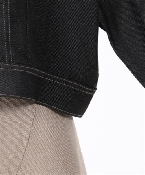 axes femme POETIQUE（アクシーズファムポエティック）の「セーラー襟ショートブルゾン（ブルゾン・レディース・キナリ/インディゴブルー/ブラック・MEDIUM）」の19枚目の写真