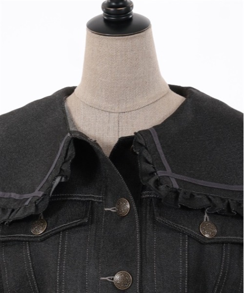 axes femme POETIQUE（アクシーズファムポエティック）の「セーラー襟ショートブルゾン（ブルゾン・レディース・キナリ/インディゴブルー/ブラック・MEDIUM）」の20枚目の写真