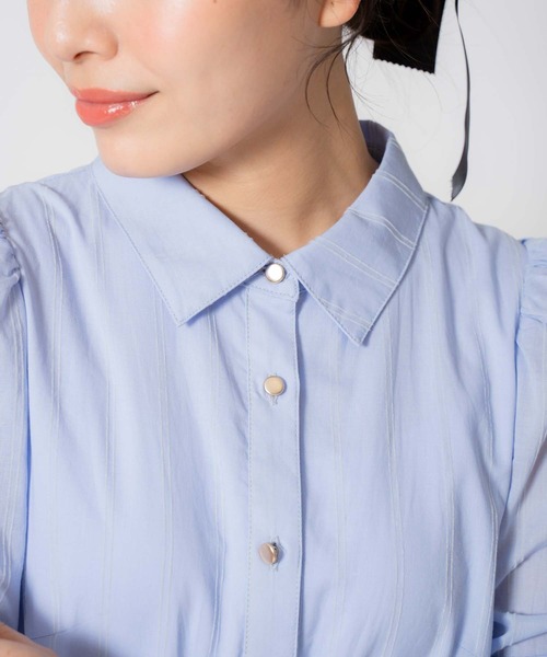 【セール】フロッキーストライプワンピ（シャツワンピース）｜Noela（ノエラ）