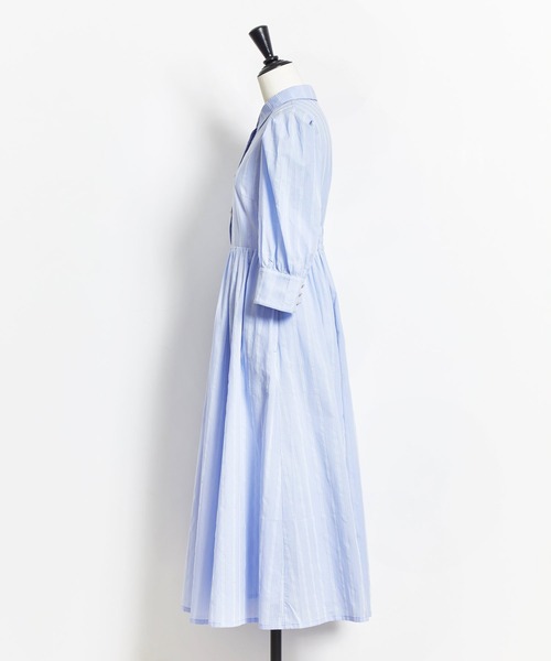 【セール】フロッキーストライプワンピ（シャツワンピース）｜Noela（ノエラ）