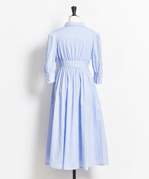 【セール】フロッキーストライプワンピ（シャツワンピース）｜Noela（ノエラ）