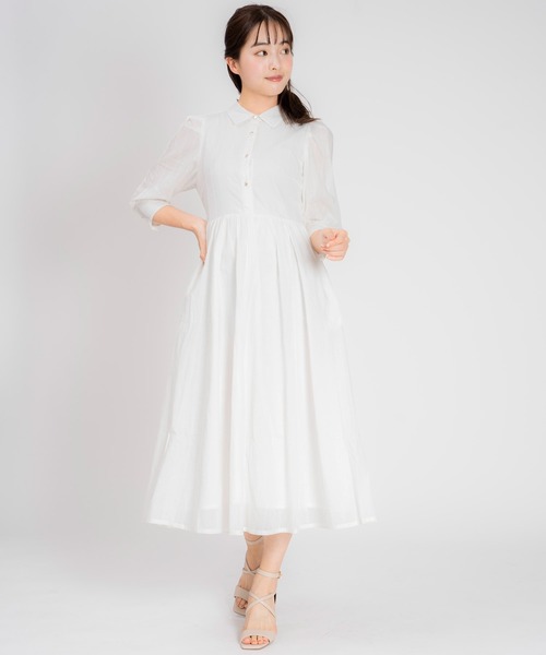 【セール】フロッキーストライプワンピ（シャツワンピース）｜Noela（ノエラ）