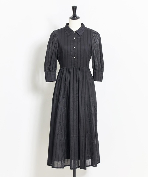 【セール】フロッキーストライプワンピ（シャツワンピース）｜Noela（ノエラ）