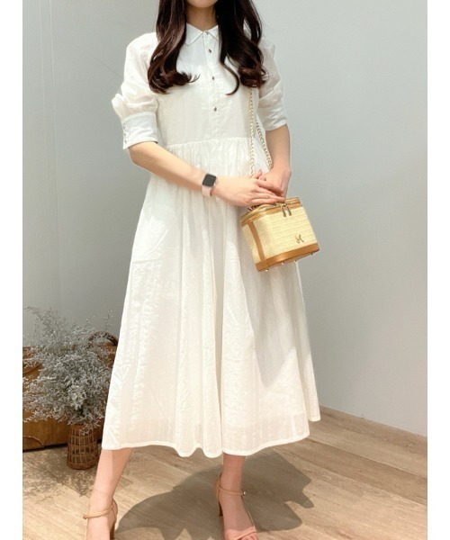 【セール】フロッキーストライプワンピ（シャツワンピース）｜Noela（ノエラ）