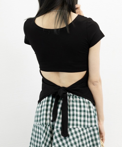 Miniministore(ミニミニストア)の「バックシャン カットソー レディース(Tシャツ/カットソー・レディース・ホワイト/ブラック/ピンク・M/S/L)」の14枚目の写真