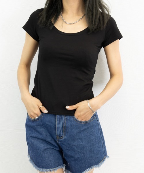 Miniministore(ミニミニストア)の「バックシャン カットソー レディース(Tシャツ/カットソー・レディース・ホワイト/ブラック/ピンク・M/S/L)」の17枚目の写真
