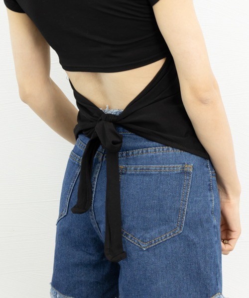 Miniministore(ミニミニストア)の「バックシャン カットソー レディース(Tシャツ/カットソー・レディース・ホワイト/ブラック/ピンク・M/S/L)」の18枚目の写真