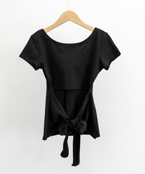 Miniministore(ミニミニストア)の「バックシャン カットソー レディース(Tシャツ/カットソー・レディース・ホワイト/ブラック/ピンク・M/S/L)」の12枚目の写真