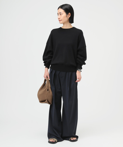 AP STUDIO（エーピーストゥディオ）の「ツイルハイウエステッドパンツ（スラックス・レディース・グレー/ネイビー・40/38/36/34）」の4枚目の写真