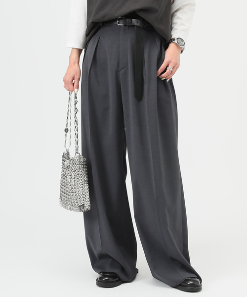 AP STUDIO（エーピーストゥディオ）の「ツイルハイウエステッドパンツ（スラックス・レディース・グレー/ネイビー・40/38/36/34）」の11枚目の写真