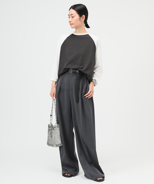 AP STUDIO（エーピーストゥディオ）の「ツイルハイウエステッドパンツ（スラックス・レディース・グレー/ネイビー・40/38/36/34）」の13枚目の写真