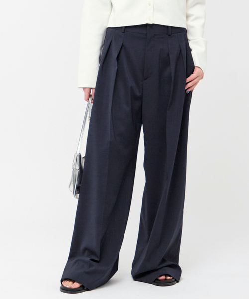 AP STUDIO（エーピーストゥディオ）の「ツイルハイウエステッドパンツ（スラックス・レディース・グレー/ネイビー・40/38/36/34）」の16枚目の写真