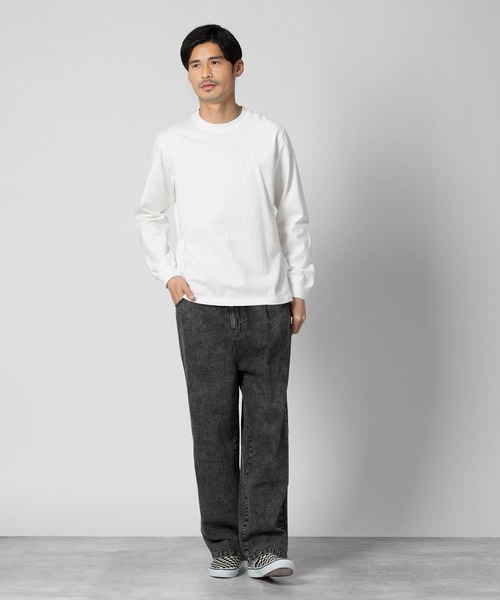 BACK NUMBER(バックナンバー)の「BACK NUMBER(バックナンバー)【S〜2XL展開】天竺クルー長袖Tシャツ(Tシャツ/カットソー・メンズ・ブラック/グレー/ホワイト・S/M/L/XL/XXL)」の4枚目の写真