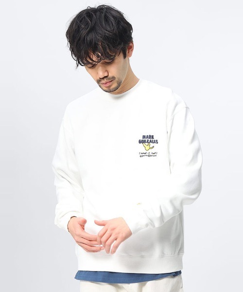 【セール】Mark Gonzales 裏起毛 バックプリント クルーネック トレーナー（スウェット）｜Mark Gonzales（マーク・ゴンザレス）