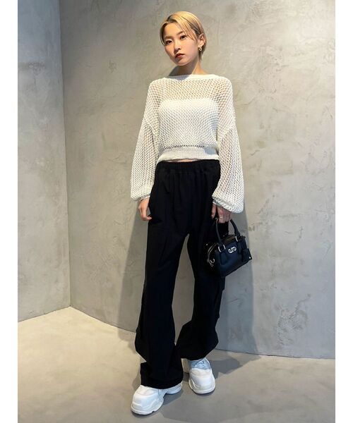 EMODA（エモダ）の「グリッターローゲージニット（ニット/セーター・レディース・ネイビー/オレンジ/ホワイト/ブラック・FREE）」の19枚目の写真