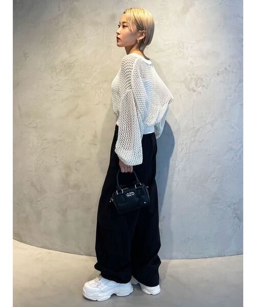 EMODA（エモダ）の「グリッターローゲージニット（ニット/セーター・レディース・ネイビー/オレンジ/ホワイト/ブラック・FREE）」の21枚目の写真