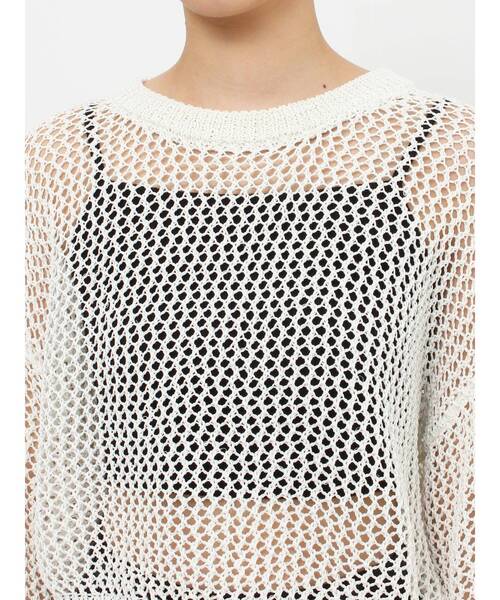 EMODA（エモダ）の「グリッターローゲージニット（ニット/セーター・レディース・ネイビー/オレンジ/ホワイト/ブラック・FREE）」の9枚目の写真