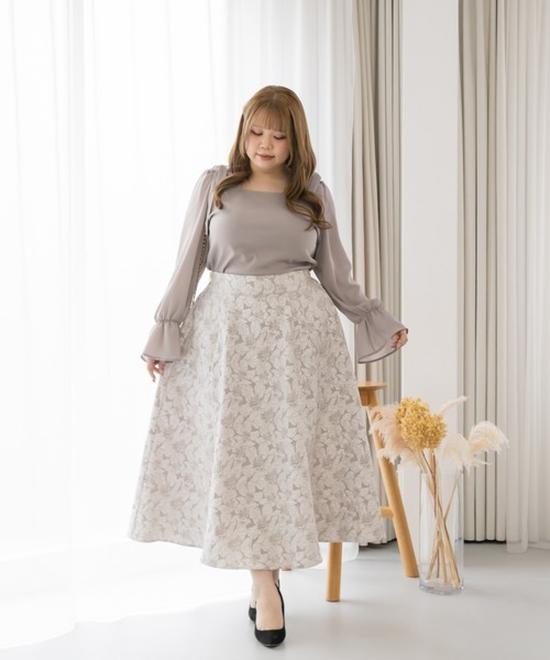 CLETTE(クレット)の「肩リボンキャンディ袖プルオーバー(Tシャツ/カットソー・レディース・ラベンダー/ブラック・LL/3L/4L)」の7枚目の写真