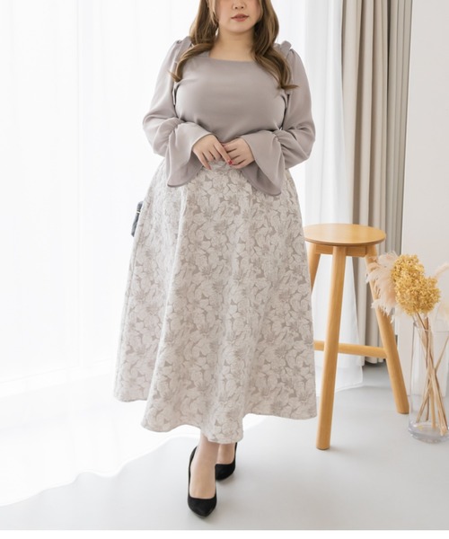 CLETTE(クレット)の「肩リボンキャンディ袖プルオーバー(Tシャツ/カットソー・レディース・ラベンダー/ブラック・LL/3L/4L)」の10枚目の写真