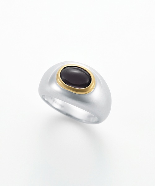 Enasoluna(エナソルーナ)の「enasoluna Oval stone ring(onyx)(リング・レディース・シルバー・9/11/13)」の4枚目の写真