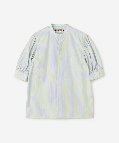 HAVERSACK（ハバーザック）の「HAVERSACK | 〈別注〉 半袖ギャザーシャツ WOMEN（シャツ/ブラウス・レディース・グリーン系その他/ブルー系その他・1）」の10枚目の写真