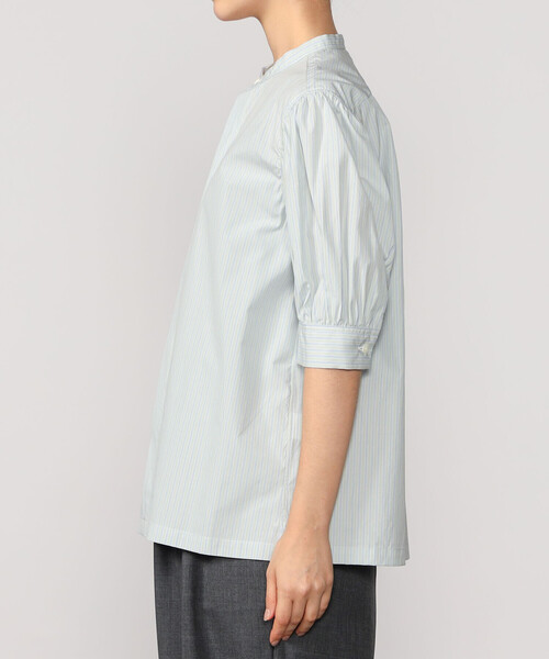 HAVERSACK（ハバーザック）の「HAVERSACK | 〈別注〉 半袖ギャザーシャツ WOMEN（シャツ/ブラウス・レディース・グリーン系その他/ブルー系その他・1）」の8枚目の写真