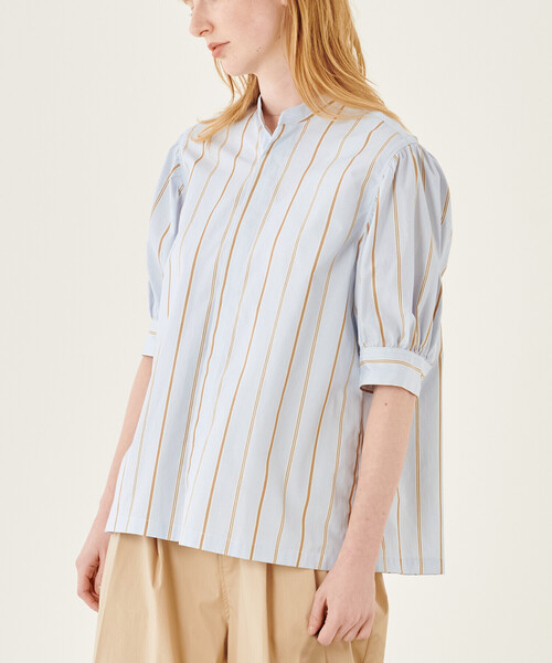 HAVERSACK（ハバーザック）の「HAVERSACK | 〈別注〉 半袖ギャザーシャツ WOMEN（シャツ/ブラウス・レディース・グリーン系その他/ブルー系その他・1）」の22枚目の写真