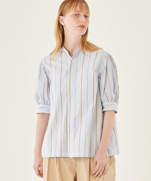 HAVERSACK（ハバーザック）の「HAVERSACK | 〈別注〉 半袖ギャザーシャツ WOMEN（シャツ/ブラウス・レディース・グリーン系その他/ブルー系その他・1）」の20枚目の写真