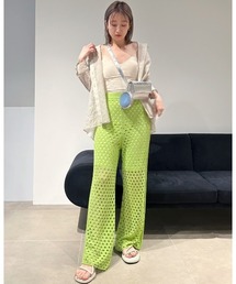 コイルヤーンメッシュニットパンツ