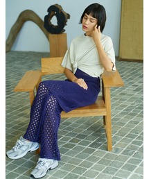 コイルヤーンメッシュニットパンツ