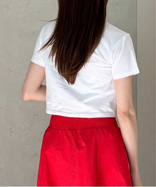 Per sist ence（パーシエンス）の「ショート丈ハート刺繍Ｔシャツ（Tシャツ/カットソー・レディース・オフホワイト/ブラック・FREE）」の8枚目の写真