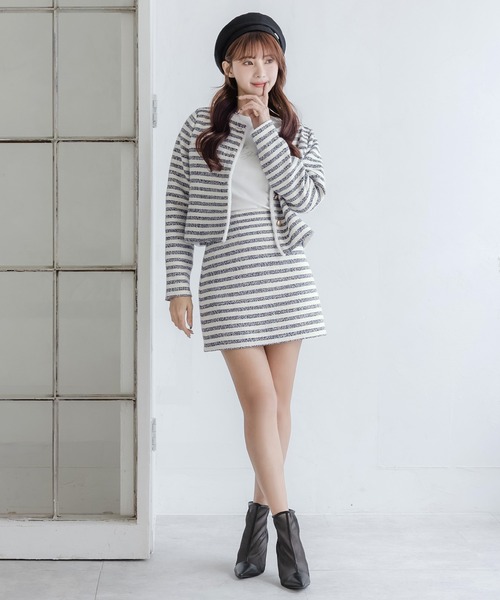 Julia Boutique(ジュリアブティック)の「スプリングベレー帽/24107(ハンチング/ベレー帽・レディース・ブラック/ホワイト・ONE)」の8枚目の写真
