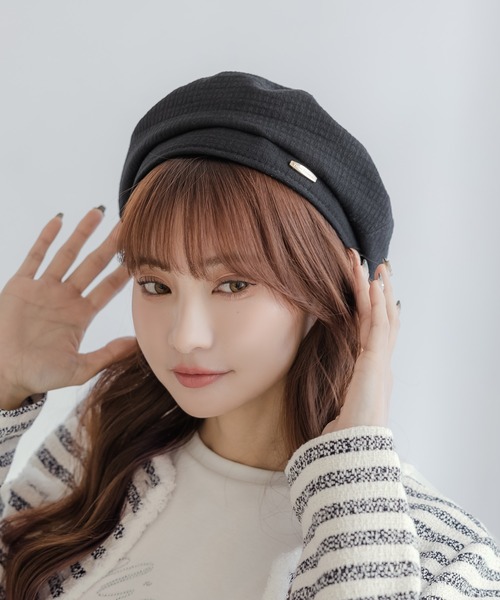 Julia Boutique(ジュリアブティック)の「スプリングベレー帽/24107(ハンチング/ベレー帽・レディース・ブラック/ホワイト・ONE)」の9枚目の写真