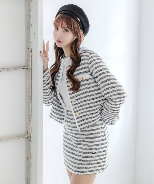 Julia Boutique(ジュリアブティック)の「スプリングベレー帽/24107(ハンチング/ベレー帽・レディース・ブラック/ホワイト・ONE)」の10枚目の写真