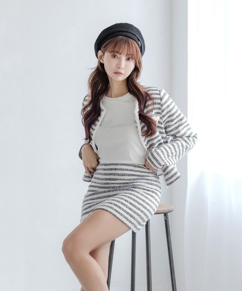 Julia Boutique(ジュリアブティック)の「スプリングベレー帽/24107(ハンチング/ベレー帽・レディース・ブラック/ホワイト・ONE)」の11枚目の写真