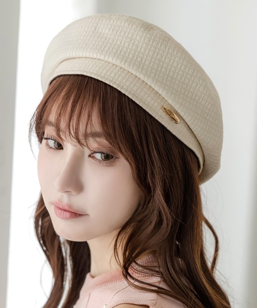 Julia Boutique(ジュリアブティック)の「スプリングベレー帽/24107(ハンチング/ベレー帽・レディース・ブラック/ホワイト・ONE)」の7枚目の写真