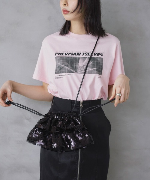 LIAN(リアン)の「【Casselini】フリルスパンコールショルダーバッグ(ショルダーバッグ・レディース・その他/ブラック・FREE)」の4枚目の写真