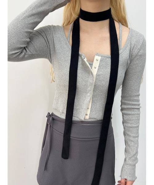 WC（ダブル シー）の「マルチウェイロングタイ（バンダナ/スカーフ・レディース・ブラック/ホワイト/ピンク・FREE）」の16枚目の写真