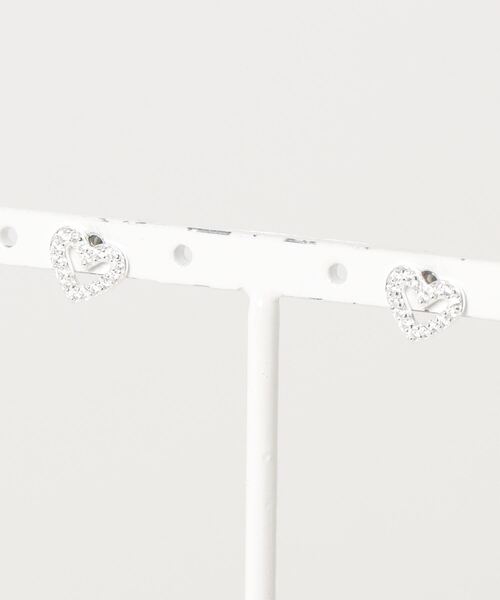 【925 SILVER ACC】Qz16StonesハートピアスSV925(OG)（ピアス（両耳用））｜tone（トーン）