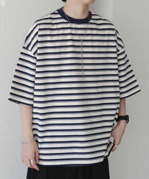 epnok(エプノック)の「タックオーバーTee(Tシャツ/カットソー・メンズ・オフホワイト/ブラック系2/チャコールグレー/ブラック/ネイビー・SMALL/MEDIUM/LARGE)」の5枚目の写真