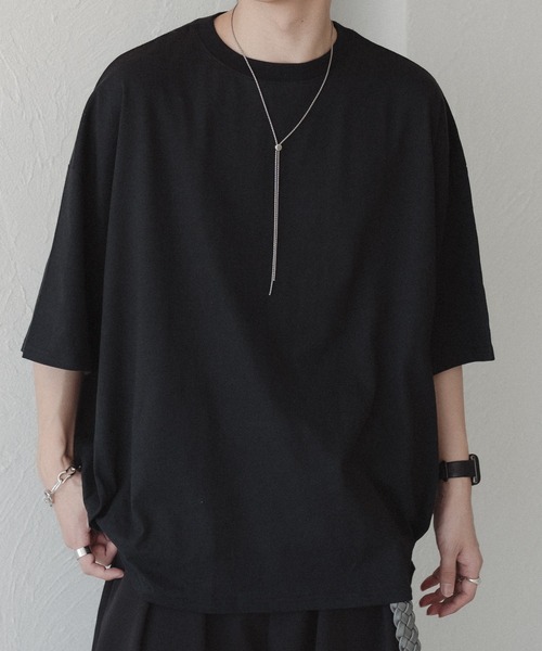 epnok(エプノック)の「タックオーバーTee(Tシャツ/カットソー・メンズ・オフホワイト/ブラック系2/チャコールグレー/ブラック/ネイビー・SMALL/MEDIUM/LARGE)」の3枚目の写真