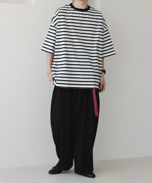 epnok(エプノック)の「タックオーバーTee(Tシャツ/カットソー・メンズ・オフホワイト/ブラック系2/チャコールグレー/ブラック/ネイビー・SMALL/MEDIUM/LARGE)」の6枚目の写真