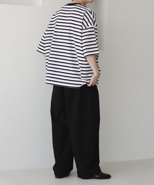 epnok(エプノック)の「タックオーバーTee(Tシャツ/カットソー・メンズ・オフホワイト/ブラック系2/チャコールグレー/ブラック/ネイビー・SMALL/MEDIUM/LARGE)」の8枚目の写真