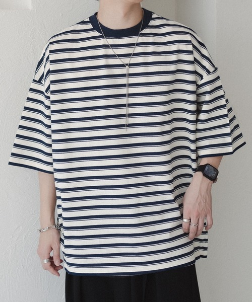 epnok(エプノック)の「タックオーバーTee(Tシャツ/カットソー・メンズ・オフホワイト/ブラック系2/チャコールグレー/ブラック/ネイビー・SMALL/MEDIUM/LARGE)」の19枚目の写真